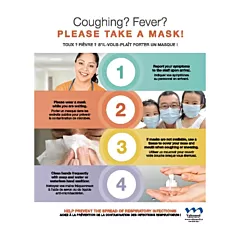 Respiratory Etiquette Sign #1 - Prevent The Spread of Respiratory Infections (English & French) Vertical (VM-SIGN-RE-1)