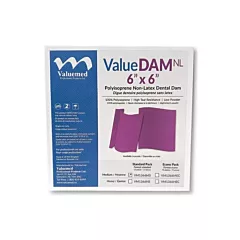 ValueDAM NL, Non Latex Dental Dams 6x6 Medium Economy Pack 75/box, Purple (VMVM1366MEC)