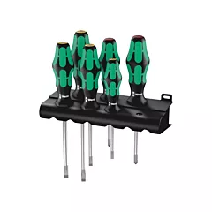 Wera Tools Slotted Phillips Screwdriver Set, 6 Pcs., Non Magnetic (5105650001)