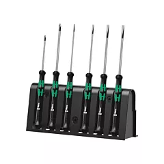Wera Tools Micro Series Screwdriver Set with Rack, 6 Pcs., Non Magnetic (5118152001)