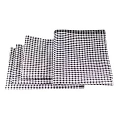 Harmony X™ Waffle Weave Black/White   Checker Napkin,100% Cotton - 12/box