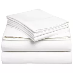 Adonis T180 Percale Twin Flat Sheet 50/50 cotton/polyester, 66x104 Color White 