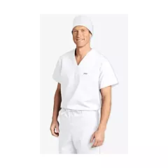 606T MOBB Unisex V-Neck Scrub Top (Men's View)-XL-White-000