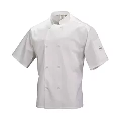 Mercer Culinary Short Sleeve Chef Jacket with Full Mesh Back, White, X-Large