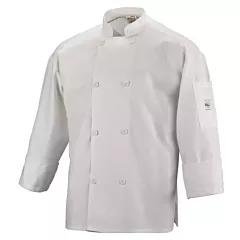 Mercer Culinary Long Sleeve Chef Jacket with Full Mesh Back, White, Small