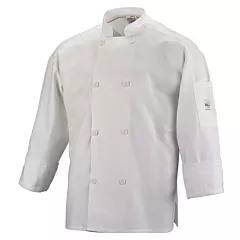 Mercer Culinary Long Sleeve Chef Jacket with Full Mesh Back, White, Medium