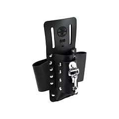 Klein Tools 4-Pocket Tool Pouches, Leather, Black, 4 No. of Pockets, Multiple Tool Holder (5119)