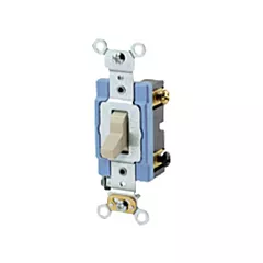 Leviton Interrupteur doux à borne arrière & latérale avec basculement tripolaire, Ivoire, 120 V/277 V, Commutateur, Intensité non variable (1203-2I)