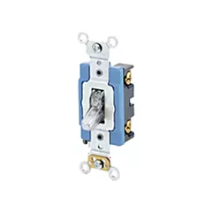 Leviton Poignée illuminée à borne arrière & latérale, avec basculement unipolaire, Ivoire, 120 V, Commutateur, Intensité non variable (1201-LHC)