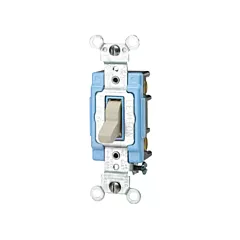 Leviton Poignée illuminée à borne arrière & latérale, avec basculement tripolaire, Ivoire, 120 V, Commutateur, Intensité non variable (1203-LHI)