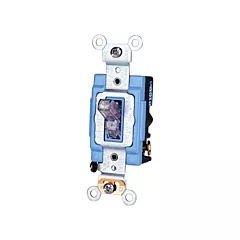 Leviton Back & Side-Wired Lighted Handle with 3-Way Toggle, Clear, 120 V, Toggle, Non-Dimmable (1203-LHC)
