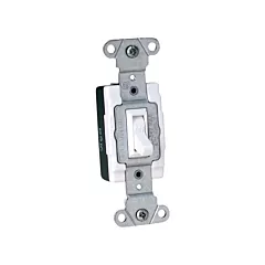 Leviton Interrupteurs doux à borne arrière & latérale, avec basculement unipolaire, Blanc, 347 V, Commutateur, Intensité non variable (18201-CW)