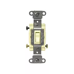 Leviton Back & Side-Wired Quiet Switches with 3-Way Toggle, Ivory, 347 V, Toggle, Non-Dimmable (18203-CI)