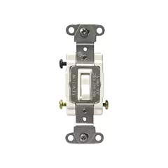 Leviton Interrupteurs doux à borne arrière & latérale, avec basculement tripolaire, Blanc, 347 V, Commutateur, Intensité non variable (18203-CW)