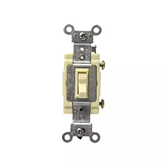 Leviton Interrupteurs doux à borne arrière & latérale avec basculement unipolaire encadré, Ivoire, 120 V/277 V (1101-CI)
