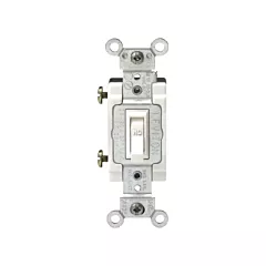 Leviton Interrupteurs doux à borne arrière & latérale avec basculement unipolaire encadré, Blanc, 120 V/277 V (1101-CW)