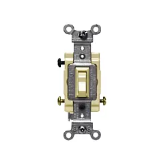 Leviton Interrupteurs doux à borne arrière & latérale avec basculement tripolaire encadré, Ivoire, 120 V/277 V, Commutateur (1103-CI)