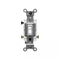 Leviton Interrupteurs doux à borne arrière & latérale avec basculement tripolaire encadré, Blanc, 120 V/277 V, Commutateur (1103-CW)