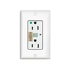Leviton Hospital Grade Surge Protective Receptacle - 120V, 15A Duplex, 2 No. of Outlets, 120 V, 15 Amps, 1875 W, 720 J (8280-W)