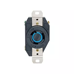 Leviton Prise de courant verrouillable encastrée de qualité industrielle, Nylon, 250 V, 20 A, Noir, L6-20R (2320)