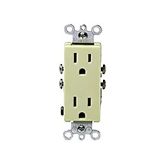 Leviton Prise à borne latérale Decora(MD) & Quickwire(MC) à torsade double, Ivoire, 15 A, 125 V (5325-I)