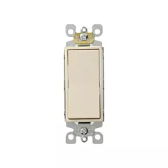 Leviton Interrupteur berceau doux Decora(MD) avec basculement tripolaire, Amande, 120 V/277 V, À pression, Intensité non variable (5603-P2T)