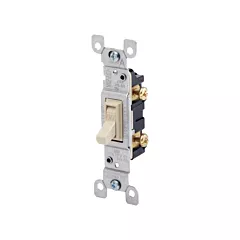 Leviton Interrupteur encadré à borne latérale & Quickwire(MC) avec basculement unipolaire, Amande, 120 V, Intensité non variable (1451-T)
