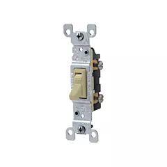 Leviton Interrupteur encadré à borne latérale & Quickwire(MC) avec basculement unipolaire, Blanc, 120 V, Intensité non variable (1451-I)