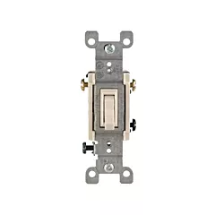 Leviton Interrupteur encadré à borne latérale & Quickwire(MC) avec basculement tripolaire, Amande (1453-T)