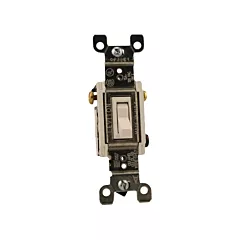 Leviton Interrupteur encadré à borne latérale & Quickwire(MC) avec basculement tripolaire, Blanc, 120 V, Commutateur, Intensité non variable (1453-WCP)