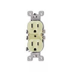 Leviton Prises Doubles À Câblage Latéral & QuickwireMC NEMA 5-1R, Amande, 15 A, 125 V (5320-TCP)
