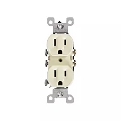 Leviton Prises Doubles À Câblage Latéral & QuickwireMC NEMA 5-1R, Ivoire, 15 A, 125 V (5320-ICP)