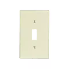 Leviton Plaque murale simple, Amande, Bouton, 1 Nbre d'ouvertures, Plastique (78001)