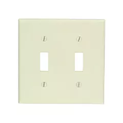 Leviton Plaque murale double, Amande, Bouton, 2 Nbre d'ouvertures, Plastique (78009)
