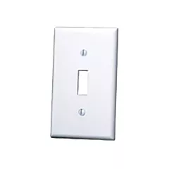 Leviton Plaque murale simple, Blanc, Bouton, 1 Nbre d'ouvertures, Plastique (88001)