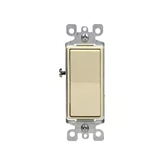 Leviton Interrupteur berceau doux Decora(MD) avec basculement tripolaire, Ivoire, 120 V/277 V, À pression, Intensité non variable (5603-P2I)