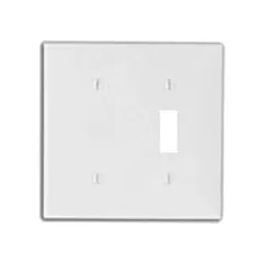 Leviton Combinaison plaque murale vide et basculeur, Blanc, Plastique (80706-W)