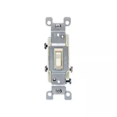 Leviton Interrupteur encadré à borne latérale & Quickwire(MC) avec basculement tripolaire, Ivoire, 120 V, Commutateur, Intensité non variable (1453-ICP)