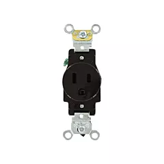 Leviton Prise simple de calibre industriel, Brun, 15 A, 125 V, 1 Nbre de prises de courant, Violable (5261)