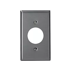 Leviton Plaque murale ronde, Acier inoxydable, Ronde, 1 Nbre d'ouvertures, Acier inoxydable, Intérieur (84004-40)