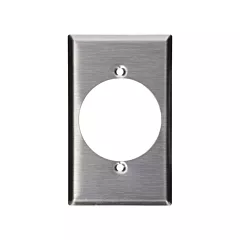 Leviton Plaque murale ronde, Acier inoxydable, Ronde, 1 Nbre d'ouvertures, Acier inoxydable, Intérieur (84028)