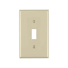 Leviton Plaque murale simple, Ivoire, Bouton, 1 Nbre d'ouvertures, Plastique (86001)