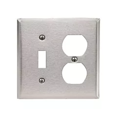 Leviton Plaque murale combinée, Acier inoxydable, Combinaison, 2 Nbre d'ouvertures, Acier inoxydable, Intérieur (84005-40)
