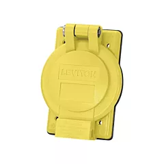 Leviton Flanged Cover, Yellow, Round, 1 No. of Gangs, Thermoplastic, Outdoor (WP3-YL)