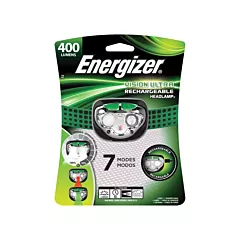 Energizer Vision Ultra Headlight, LED, 400 Lumens (High), 4 Run Time Hrs. (High), Plastic, Rechargeable (ENHDFRLP)