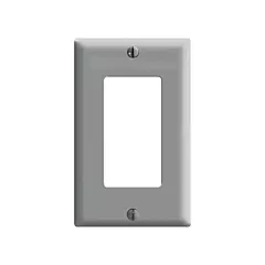 Leviton Plaque murale Decora(MD), Gris, Décorateur, 1 Nbre d'ouvertures, Plastique, Intérieur (80401-GY)