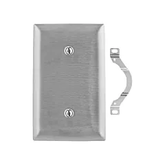 Hubbell Wallplate Cover, Stainless Steel, Blank, 1 No. of Gangs, Stainless Steel, Indoor (SS14L)