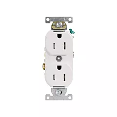 Leviton Prise double, Blanc, 15 A, 125 V, 2 Nbre de prises de courant, Inviolable (TCR15-W)