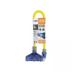 Prime Adapter with Visual Amperage Detection, 2', Outdoor, 03-Dec, 15 A, Yellow/Blue (AD050802AD)