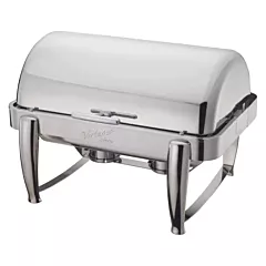 Winco Virtuoso 8 Qt Full Size Rectangle Chafing Dish with Roll Top Lid